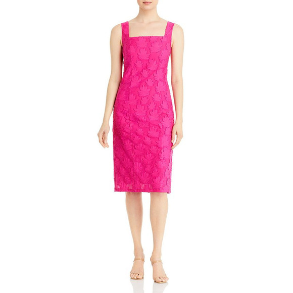 BOSS DITEVA TEXTURED SLEEVELESS SHIFT‎ DRESS IN PINK NWT WOMEN'S SIZE 4 - Picture 1 of 16